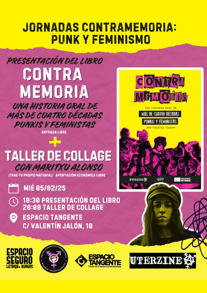 Jornadas contramemoria punk y feminismo y taller de collage de Maritxu Alonso