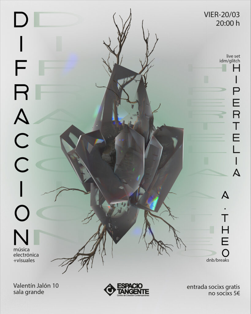 hipertelia & A. Theo dj, concierto & visuales Difracción. 20 Marzo 2026. Hora: 20:00 h.