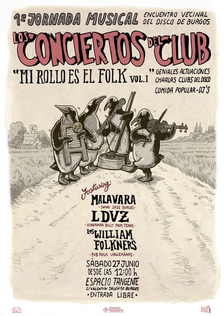 LOS CONCIERTOS DEL CLUB: “MI ROLLO ES EL FOLK” MALAVARA / LA DILIGENCIA DE LOS VAQUEROS ZOMBIES / WILLIAM FOLKNERS